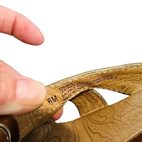 Sofft Tan Leather Strappy Heels - Size 8 - Picture 7 of 13